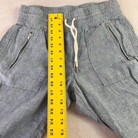 Athleta Cabo Linen Jogger Pants Womens 2 Chambray Blue Drawstring 530642 - Picture 8 of 14
